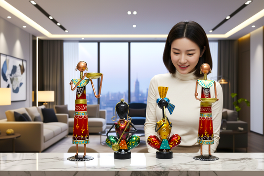 Wrought Iron and Metal Art Showpieces (Set of 4)