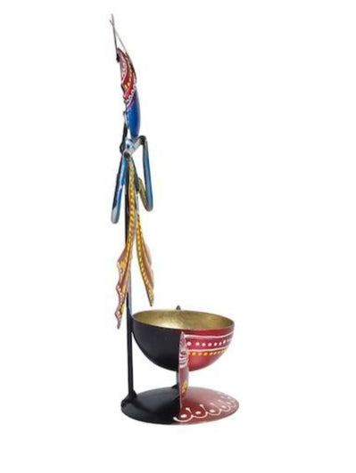 Handmade Krishna Tea Light Holder – Artistic Metal Candle Stand