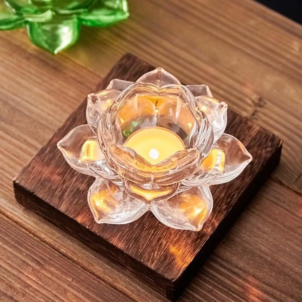 Premium Italian Glass Lotus Tealight Holder