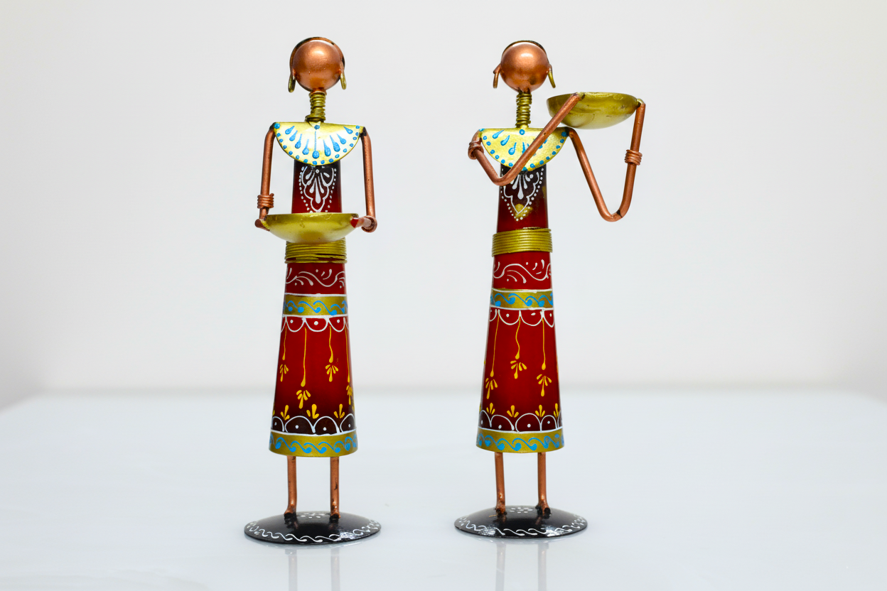 Wrought Iron and Metal Art Showpieces (Set of 4)