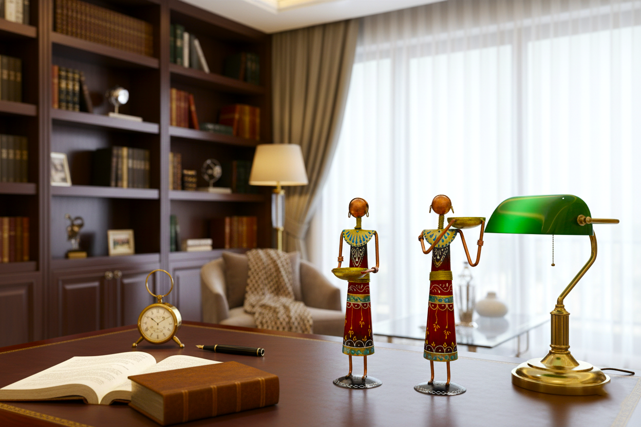 Wrought Iron and Metal Art Showpieces (Set of 4)