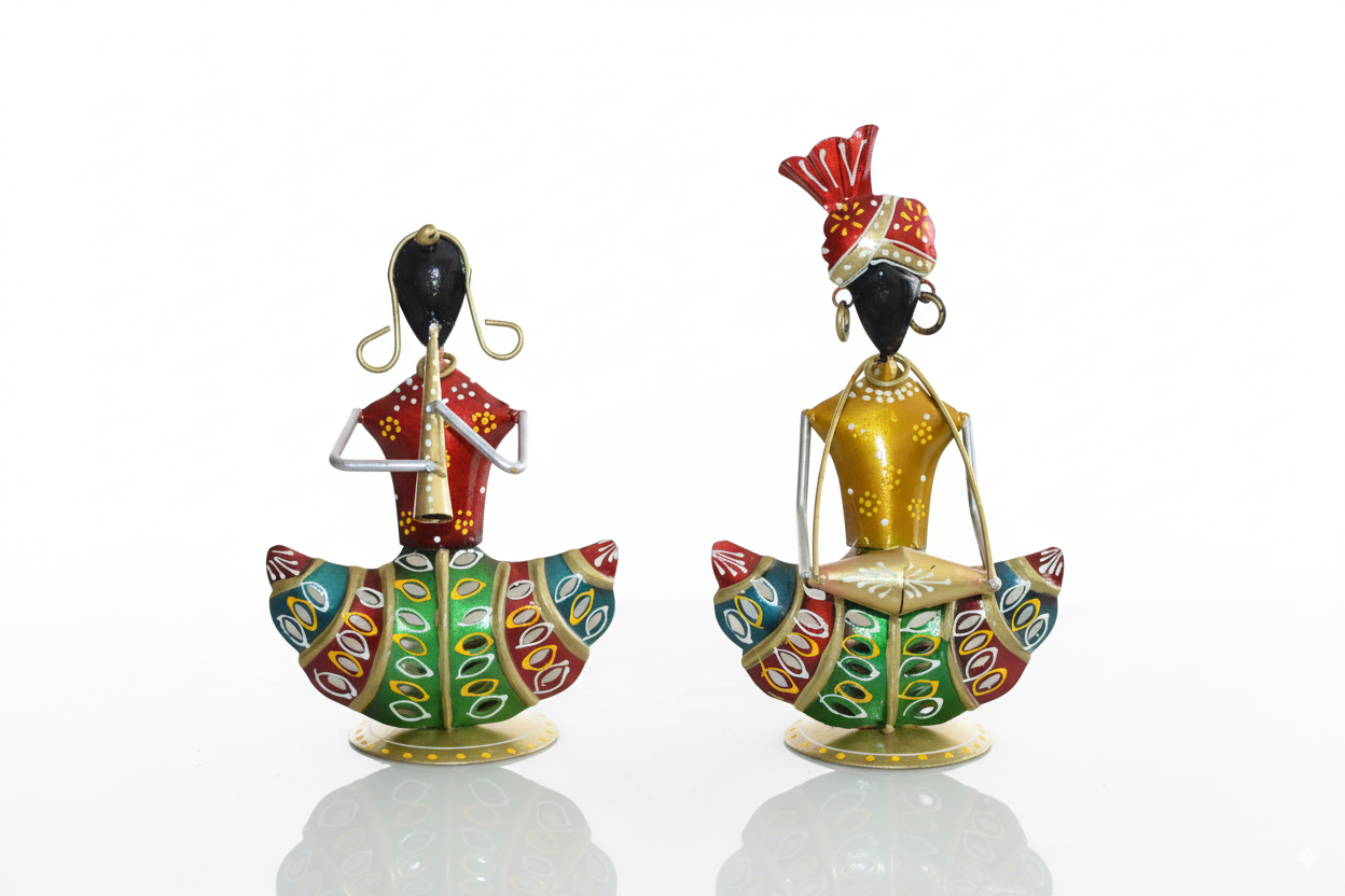 Handmade Tribal Metal Figurine Set (Set of 4)