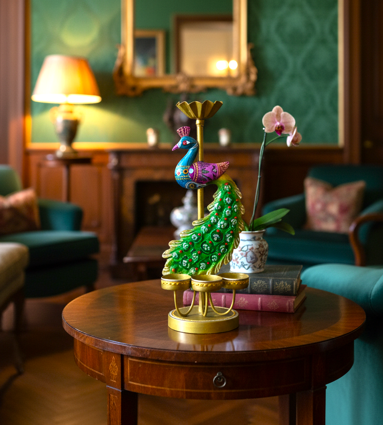 Peacock Tealight Holders (Set of 2)