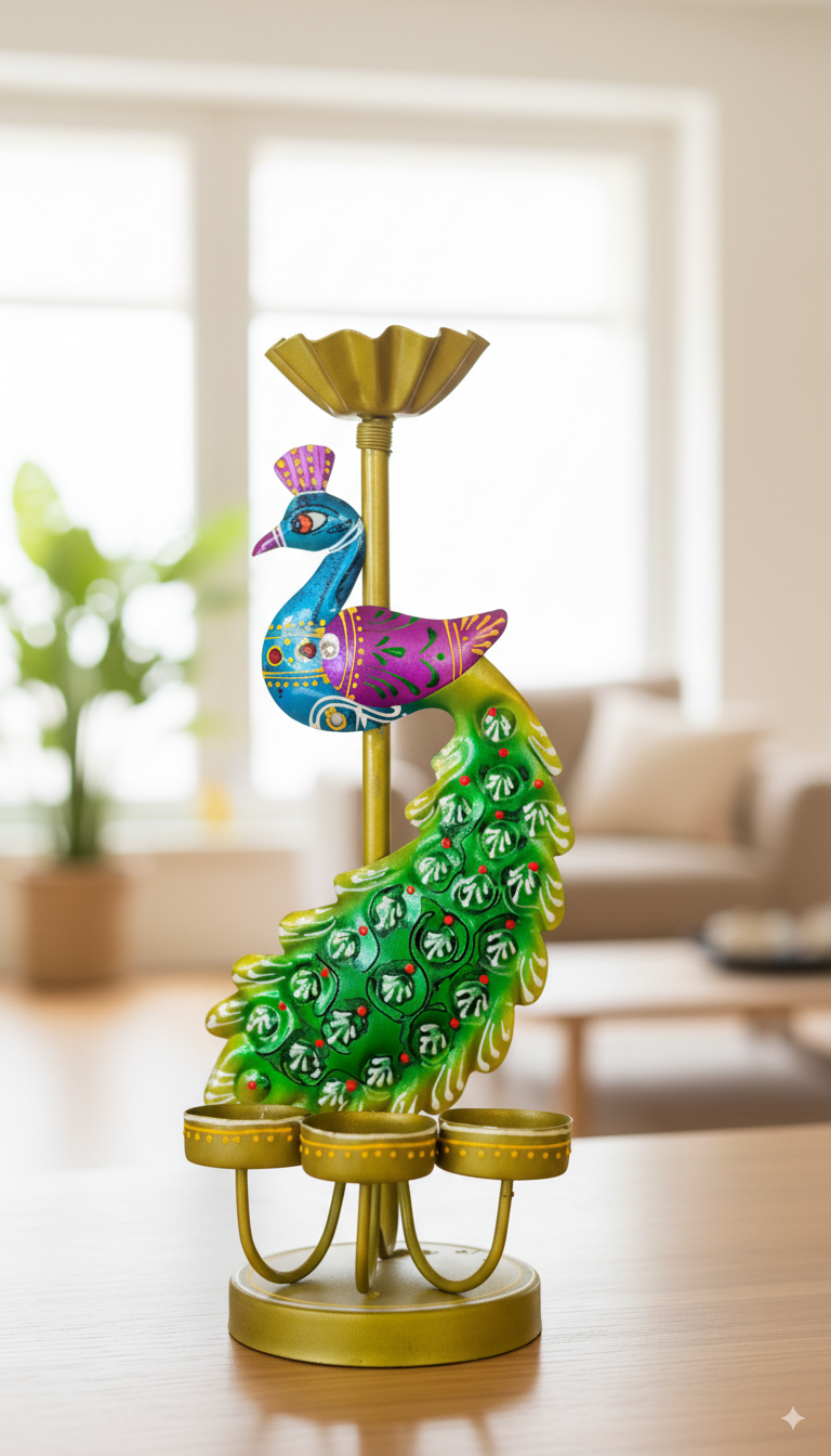 Peacock Tealight Holders (Set of 2)