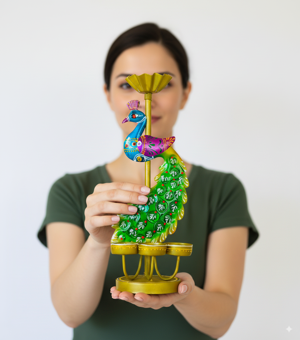 Peacock Tealight Holders (Set of 2)