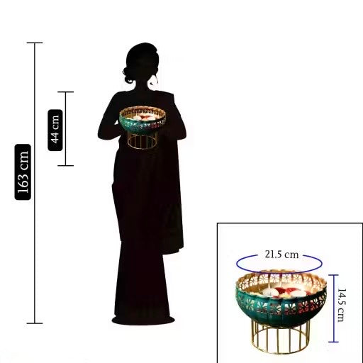 Artisanal Green Urli Bowl with Stand