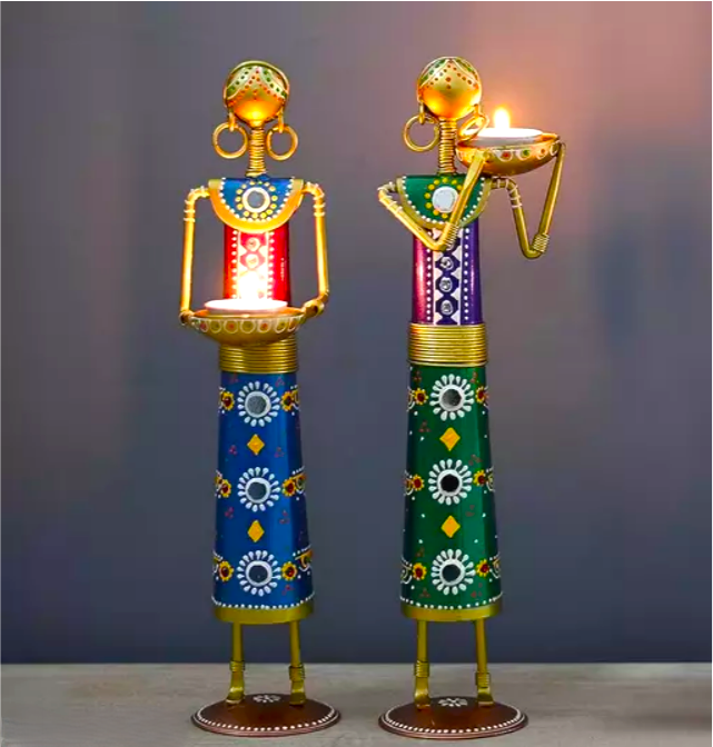 Handmade Tribal Metal Figurine Set (Set of 4)