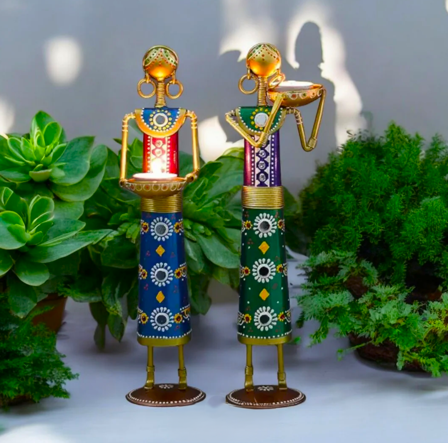 Handmade Tribal Metal Figurine Set (Set of 4)