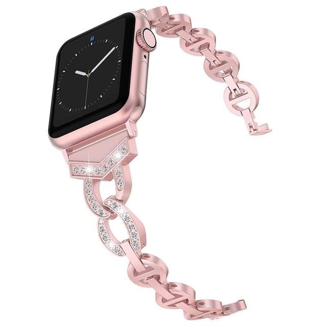 Premier Rose Legacy - Luxury Rhinestone Band Compatible With Apple Watch - Elegance & Splendour