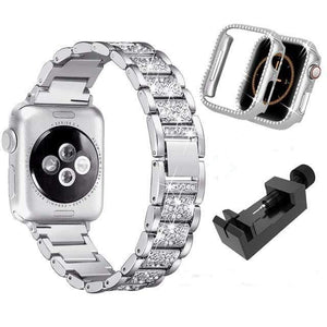 Designer Luxury Band Compatible With Apple Watch With Protective Cover - Elegance & Splendour