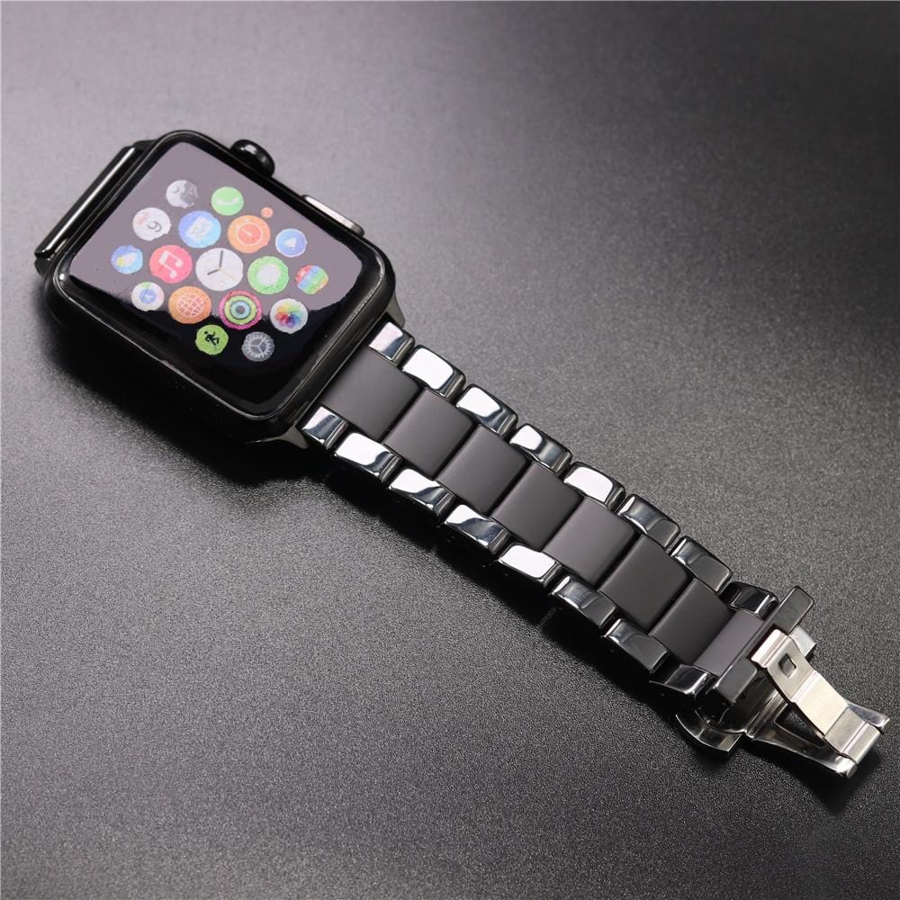 Sandblasting Matte Ceramic Band Compatible With Apple Watch - All Series - Elegance & Splendour