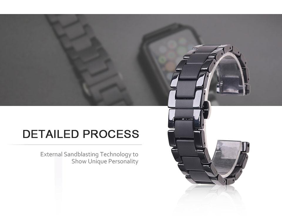 Sandblasting Matte Ceramic Band Compatible With Apple Watch - All Series - Elegance & Splendour