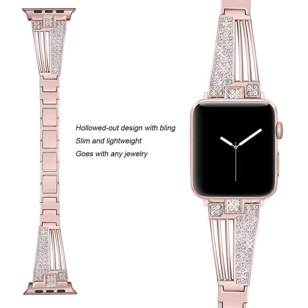 Raven-An Exclusive Rhinestone Band Compatible With Apple Watch - Elegance & Splendour