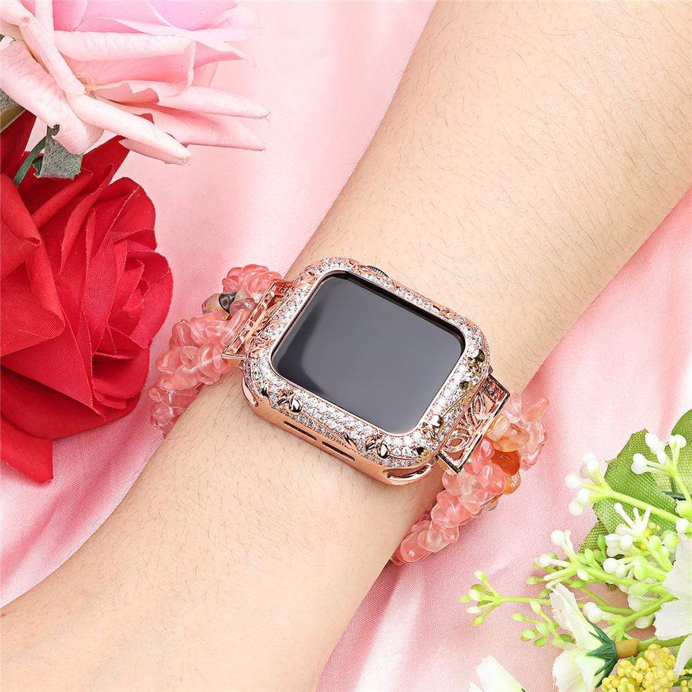 Luxury Carved Rhinestone Glitter Exquisite Cover For Apple Watch - Elegance & Splendour