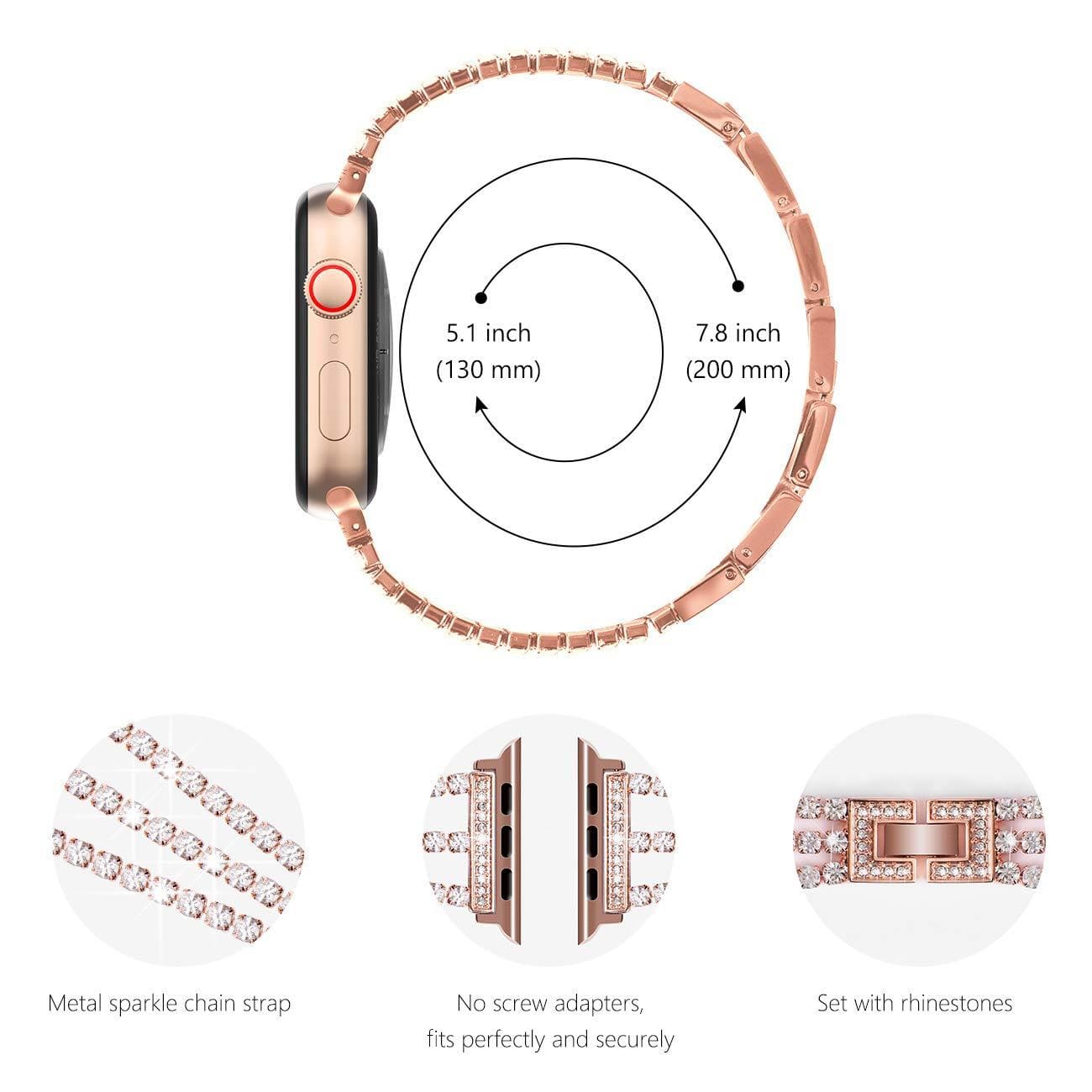 High-End Women Diamond Band Compatible With Apple Watch - Elegance & Splendour