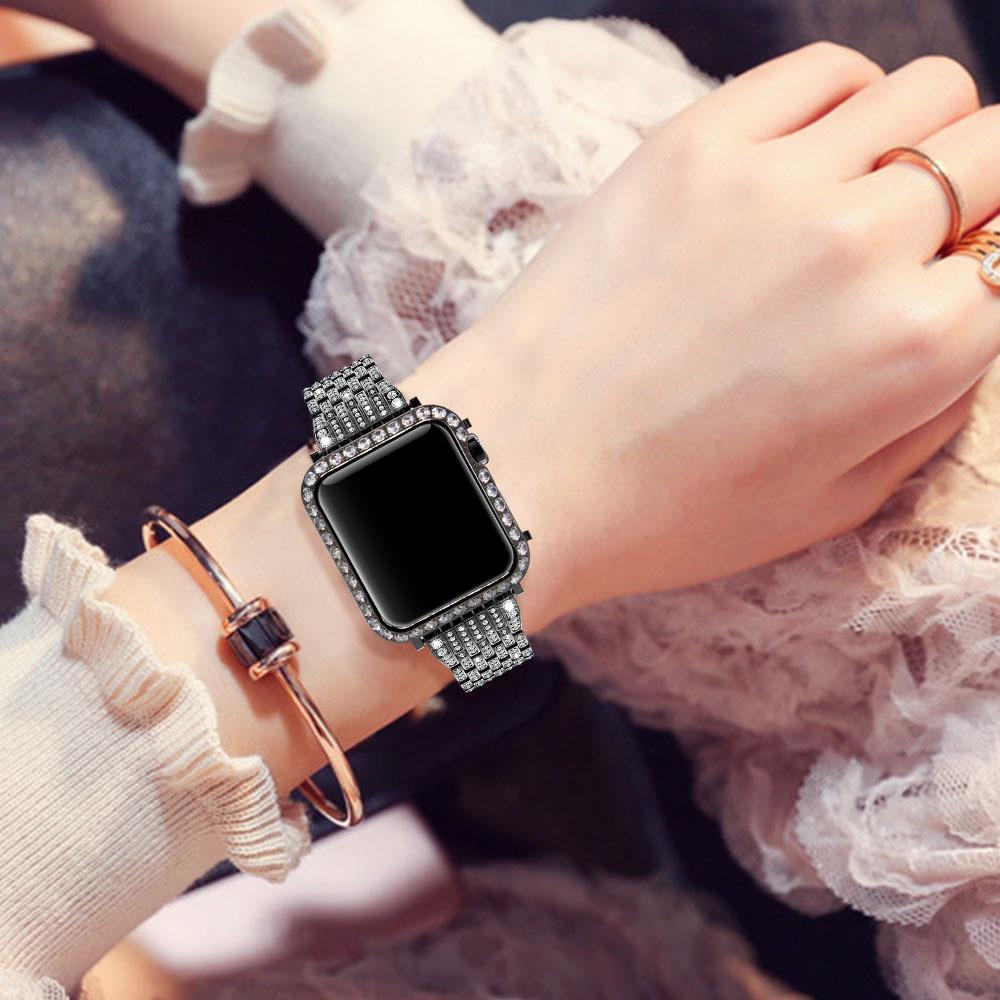 Handmade Premium CZ Crystal Stones Case Compatible With Apple Watch - Elegance & Splendour