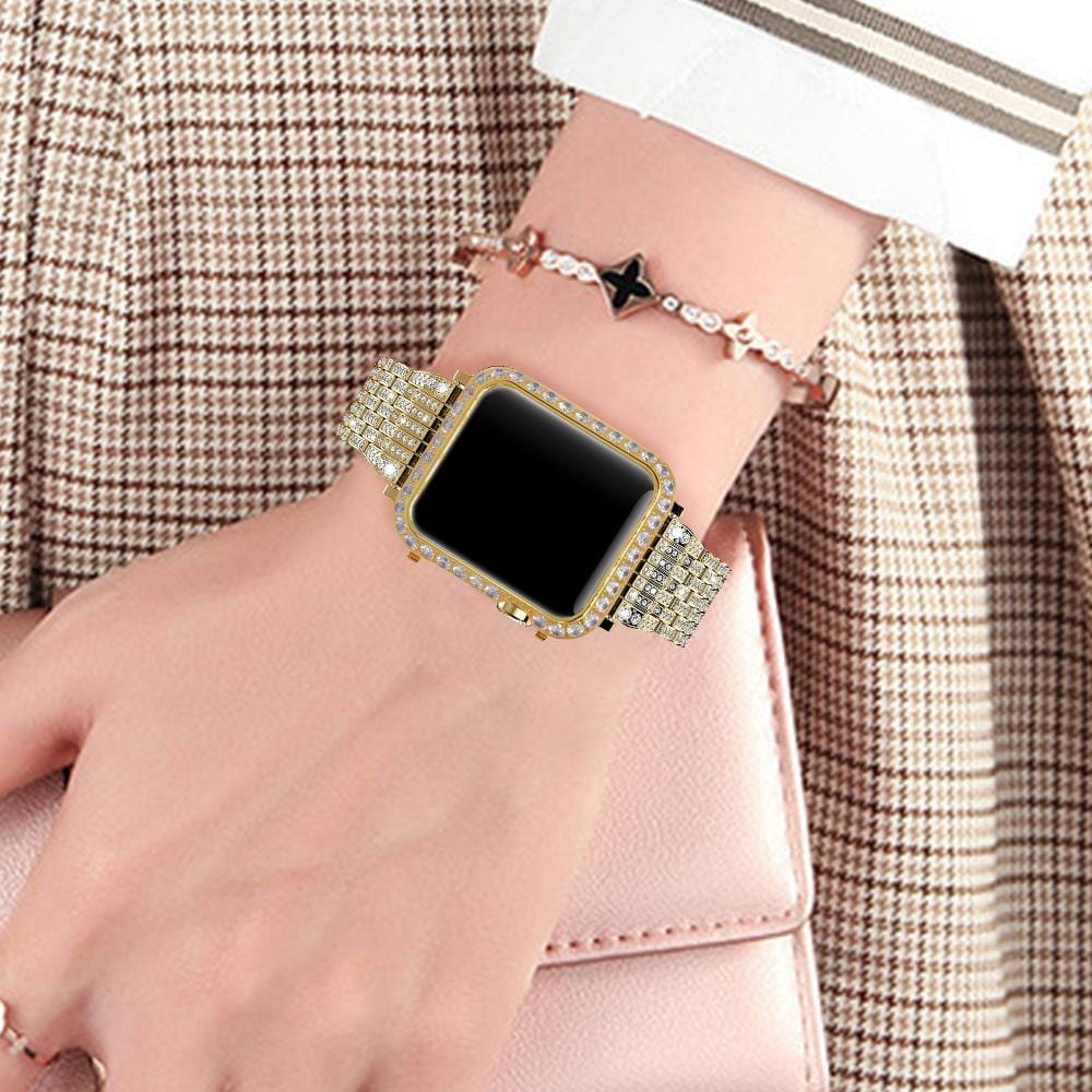 Handmade Premium CZ Crystal Stones Case Compatible With Apple Watch - Elegance & Splendour